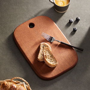 Tabla de cortar de madera maciza rectangular 25x18x2cm 30x20x2cm 40x25x2cm con asa para uso en la cocina - Product Image 2