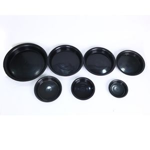 Sous-plateaux ronds en plastique multi-tailles pour plantes - Plateaux de récupération d'eau profonds noirs et blancs pour pots de fleurs et usage en jardin, taille D38 - Product Image 2