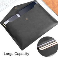 Porte-documents en cuir PU A4, porte-documents, pochette avec fermeture à pression pour reçus, contrats