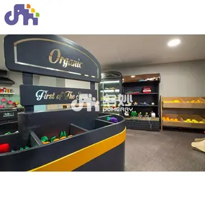 Domerry Commercial Playhouse Set Equipo de entretenimiento para niños Juego de rol Supermercado Interior Kid Play Toys Hecho de plástico Madera