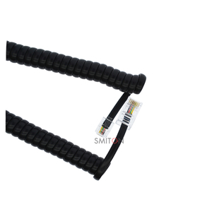 Câble spiralé personnalisé noir et blanc RJ11 6P4C vers RJ45 8P4C pour combiné téléphonique - Product Image 2