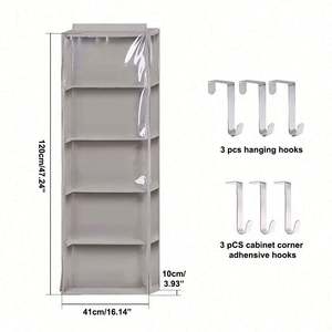 Organisateur suspendu transparent à accrocher sur la porte avec 4 grandes poches, rangement mural pour garde-manger, placard, chambre d'enfant, couches pour bébé, jouets pour enfants - Product Image 3