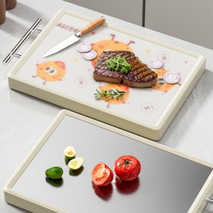 Stainless Steel Cutting Board Double Sided Food Grade Antibacterial Kitchen Chopping Block Rectangle Dishwasher Safe - Product Image 3