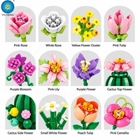 Micro blocs de construction, panier de fleurs, bouquet, fleurs éternelles DIY, ensemble de briques, décoration esthétique de bureau, jouet éducatif STEM, cadeau
