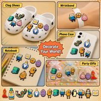 Prêts à être expédiés : Charmes pour Crocs en PVC souple, exquis, 3D, avec personnages de dessins animés (héros garçon, chien jaune, princesse rose, robot, sorcier de glace)