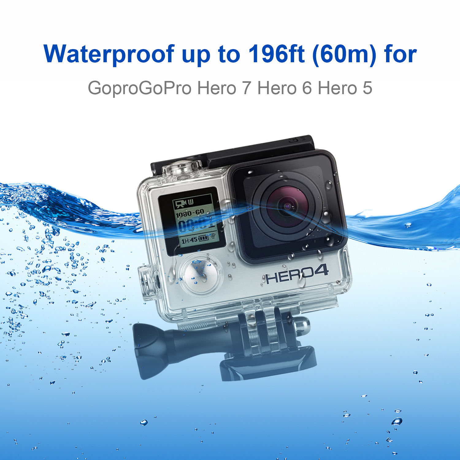HONGDAK Action Camera Accessories for Gopro Hero 4 Black Kit with Waterproof Protective Housing Case Diving Filter Kit