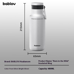 BABLOV Portable grande capacité vide Thermos tasse fleur Sen conception Sports de plein air voyage 316 balle en acier inoxydable de qualité alimentaire - Product Image 4