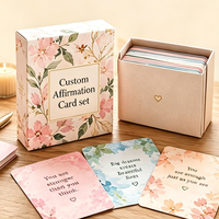 Ensemble de cartes d'affirmation personnalisées motivantes avec des cartes inspirantes et un design floral aquarelle pour la motivation mentale quotidienne