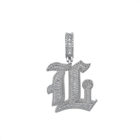 Personnalisé Punk Grand Plaqué Argent Layered Big Initial Alphabet Dainty Pendentif Pour Hommes
