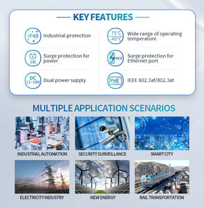 Commutateur <span class=keywords><strong>PoE</strong></span> géré industriel Gigabit L2 10G/2.5G 8 ports + 4 x 2.5G + 2 x 10Gb Uplink double alimentation CC 12~<span class=keywords><strong>54V</strong></span> - Product Image 6