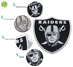 Bestickt viele verschiedene Größen Oakland Eisen auf Hut Patch benutzer definierte Stickerei Patches benutzer definierte Stickerei Logo Patch