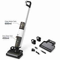 180 °   Aspirateur sans fil à aspiration humide et sèche, auto-nettoyant, pour sols durs, marbre, carrelage, bois, stratifié