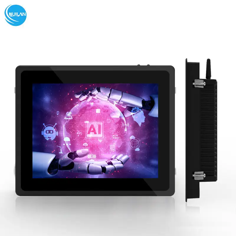 12.1 inch J1900/J4125/I3/I5/I7 Embedded Industrial Grade AIO Panel PC Capacitive Touch Screen All in one Fanless Computer