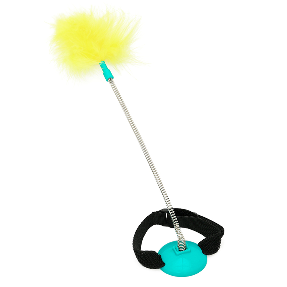 Производитель Hoopet высокой упругой руководитель носить перо Stick Игрушка для кошки "Дразнилка" игрушки