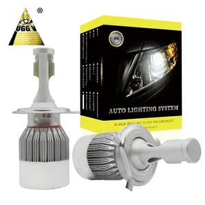 Farol de carro UGGV de alta potência 7600LM 72W 6500K LED extremamente brilhante C6 H13 com 12 meses de chip COB 24V auto Faro lâmpada LED