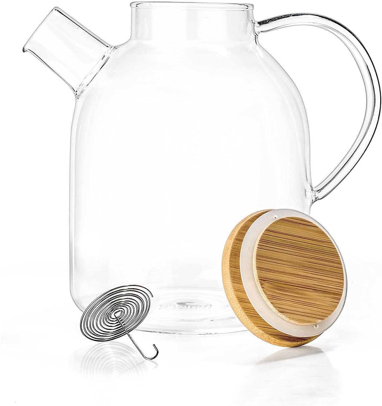 Glass Kettle 1800ml Stove-top Safe Heat Resistant Borosilicate Pitcher Carafe Teapot No-Dripping
