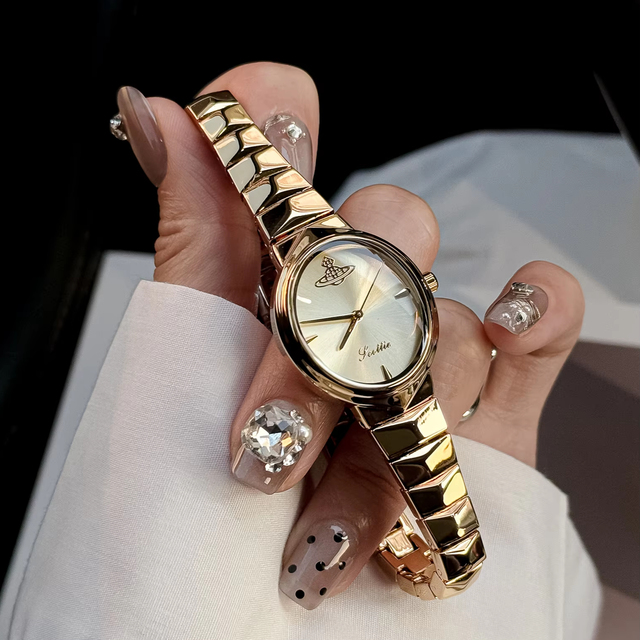 Scottie 9782 Vintage Snake Bone Shape Bracelet Watch for Lady 3ATM Waterproof Stainless Steel Quartz Watch Daily Holiday Gift
