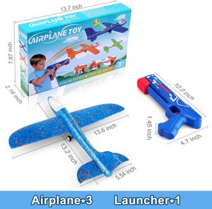 Ensemble de jouets lanceurs d'avions en mousse LED 3-en-1, modes de vol doubles, avions planeurs pour enfants, jeux en plein air, jardin, plage, <span class=keywords><strong>meilleur</strong></span> cadeau pour enfant - Product Image 2