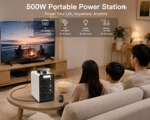 Station d'alimentation 500W 1004Wh LiFePO4 avec prise en charge UPS, générateur de batterie portable pour le camping en extérieur - Product Image 2