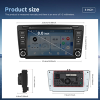 Autoradio Podofo 8'' 4+64G pour Skoda Octavia II/MK2/Yeti/Rapid/Rapid Spaceback/Roomster/SuperB CarPlay sans fil Android Auto OEM