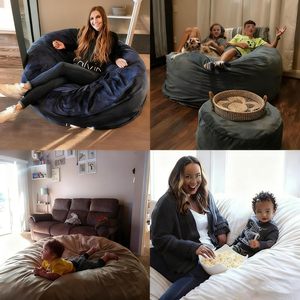 Gifts Excluding Fillers 5ft 6ft 7ft Lazy <b>Bean</b> <b>Bag</b> Sofa Chair Factory Direct Fur-Style Asian Design Fabric Bed Seat - Product Image 2