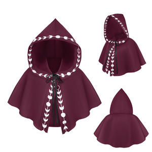Capa corta Medieval De Luna Negra, disfraz de Cosplay, chal, capa holgada con capucha, <span class=keywords><strong>ropa</strong></span> de actuación a la luz de la Luna para graduación, usable para todos los días - Product Image 3