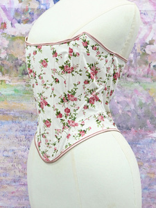 Top Corsé Floral Vintage Francés para Mujer, con Cordones, Sin Mangas, Ajustado, Corto, para Fiestas - Product Image 1