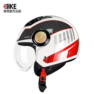 Gike Half Face Helmet <b>Abs</b> Shell Graphic Design Quick Release One Size Motorcycle Helmet - Product Image 3