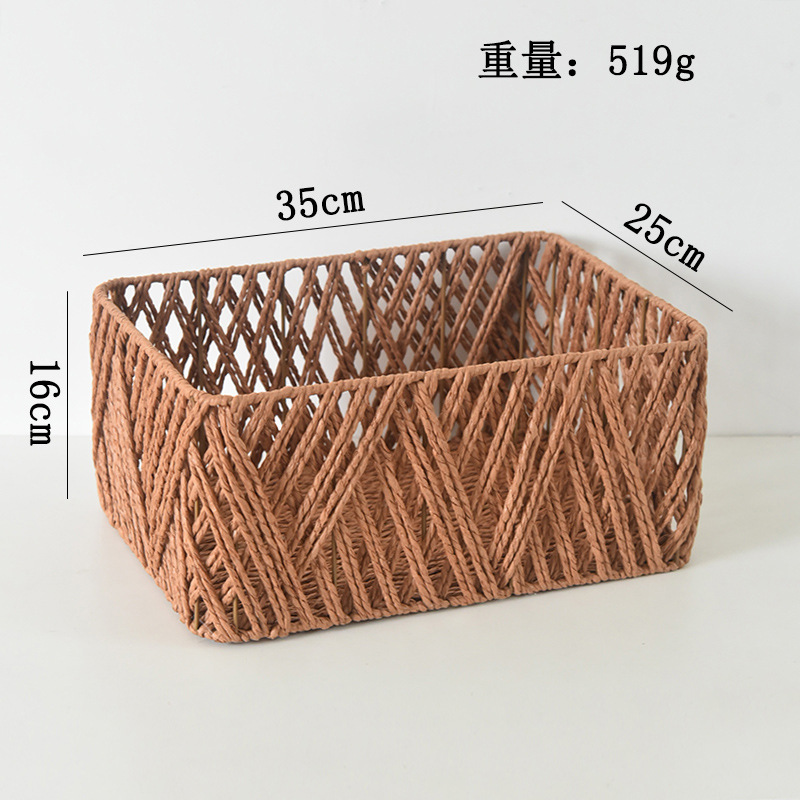 Corde en papier, marron, rectangulaire, grand format, 35*25*16 cm