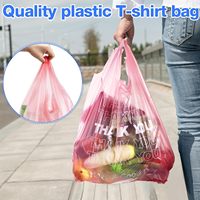 Sacs de courses promotionnels personnalisés en PEHD recyclable avec poignées gilet, impression flexo/sérigraphie – Merci