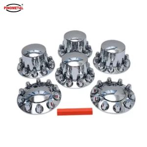Kit complet de caches d'essieu en ABS chromé avec 60 pièces de caches d'écrous de roue à filetage de 33 mm pour semi-remorques. - Product Image 4