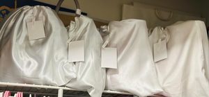 Sacs cadeaux de luxe en satin de soie imprimés sur mesure 50*40CM avec cordon de serrage, pochette anti-poussière pour sac à main, sous-vêtements, emballage de sèche-cheveux, motif géométrique - Product Image 4