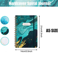 Benutzer definierter Druck Benutzer definierte Hardcover-Abdeckung Spiral-Notizbuch A5 Gefütterte Sublimation Spiral-Notizbuch-Rohling für die Schule