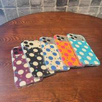 Coques de téléphone mignonnes à pois contrastés avec artisanat IMD, le premier choix des filles pour des coques au design simple.