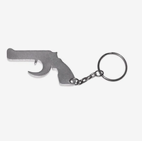 Décapsuleur porte-clés personnalisé en forme de pistolet, cadeau promotionnel, logo gravé, en métal, pour camping, fête, nouveauté