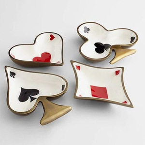 Decoración moderna para el hogar, placa de póker de cerámica, anillo, placa de joyería, placa de almacenamiento de tuerca con estilo de adorno artístico - Product Image 1