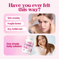 Capsules de collagène marin multi-complexes OEM, complément de peptides de poisson avec vitamine C et biotine pour les femmes, soutien des articulations et des os