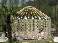 Yurte mongole en bois de 4,5 m, 5 m, 8 m, utilisée pour le camping en plein air
