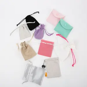 Various Styles of Small Jewelry Velvet Bag Earphone Necklace Storage Bag Jewelry Drawstring Package Pouch