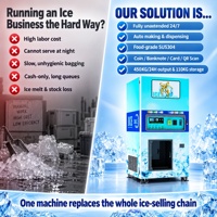 Distributeur automatique de glace en sachets pour entreprise, machine à glaçons libre-service 24h/24 avec paiement par pièces, carte et SDK, 220V 60Hz