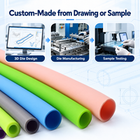 Tuyau en silicone extrudé flexible de couleur personnalisée OEM avec diamètre, épaisseur de paroi et longueur sur mesure