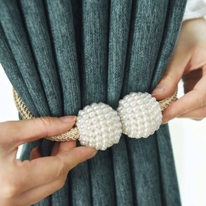 Accessoires de rideaux Décoration intérieure 1x Pince magnétique perlée pour <span class=keywords><strong>rideau</strong></span>, Attache <span class=keywords><strong>rideau</strong></span>, Boucle de maintien, Attache <span class=keywords><strong>rideau</strong></span> à boule suspendue - Product Image 1