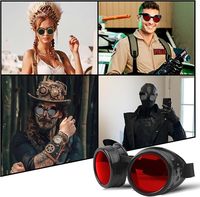 Lunettes steampunk pour costume de cosplay, lunettes de scientifique fou, monture noire, lentille, bande élastique, protection des yeux, logo personnalisé, couleur personnalisée, quatre