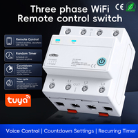 Disjoncteur intelligent WiFi Tuya 63A 3P+N avec télécommande, minuterie, compte à rebours, cycle de temporisation, 3 relais de coupure, L AC 3x110V/3x230V