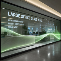 Pantalla LED Transparente de Gran Formato para Oficina, Vestíbulo, Mampara de Vidrio, Pantalla de Vidrio Completa