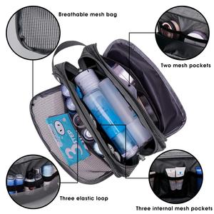 Trousse de toilette de voyage pour hommes, design spacieux avec boucles élastiques en maille respirante et plusieurs poches pour le rangement des cosmétiques - Product Image 4