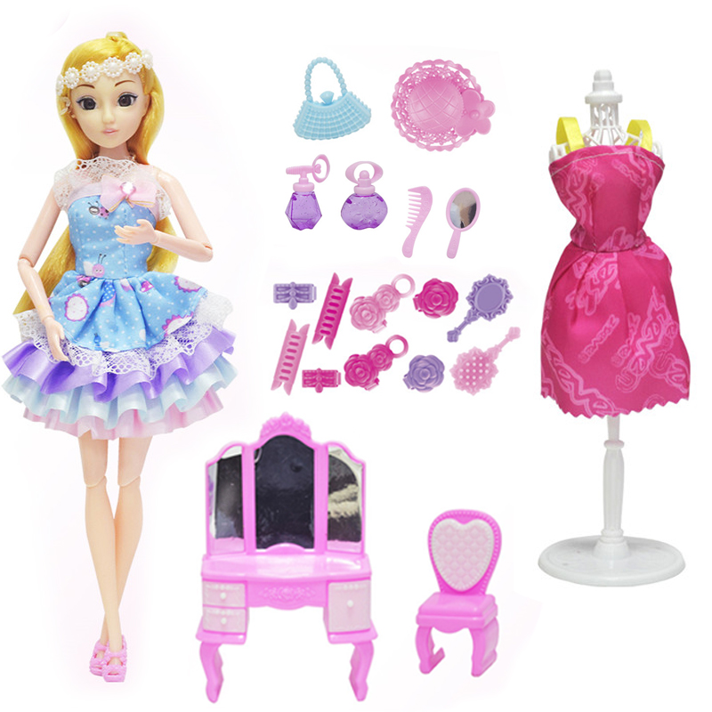 Conjunto de bonecas com design de 11.5 polegadas, kit de bonecos de brinquedo para meninas, acessórios de boneca