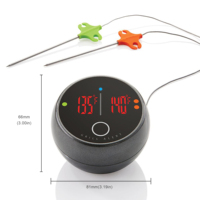 Thermomètre numérique intelligent sans fil Bluetooth contrôlé par application avec minuterie, portée de 100 m, base magnétique, ABS + acier inoxydable 304, batterie