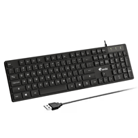 Nuevo Teclado de Computadora con Cable, Conexión USB, Teclas de Perfil Bajo, Resistente al Agua y a Derrames, para PC, Laptop y Oficina