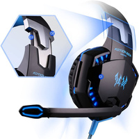 Casque de jeu filaire KOTION G2000 3,5 mm avec chipset JL 5.3, étanche IPX-6, APT-X, circum-auriculaire, microphone et éclairage LED équilibré